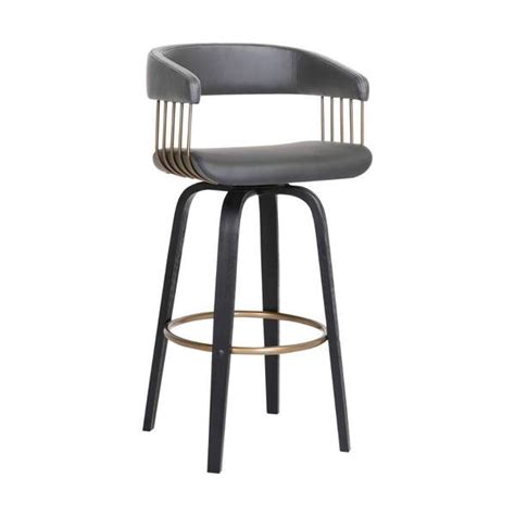 Benjara 30 5 In Gray Bronze And Black Low Back Metal Frame Bar Stool