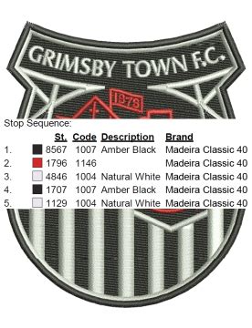 Grimsby Town Fc Logo Embroidery Design | Football Club Embroidery File