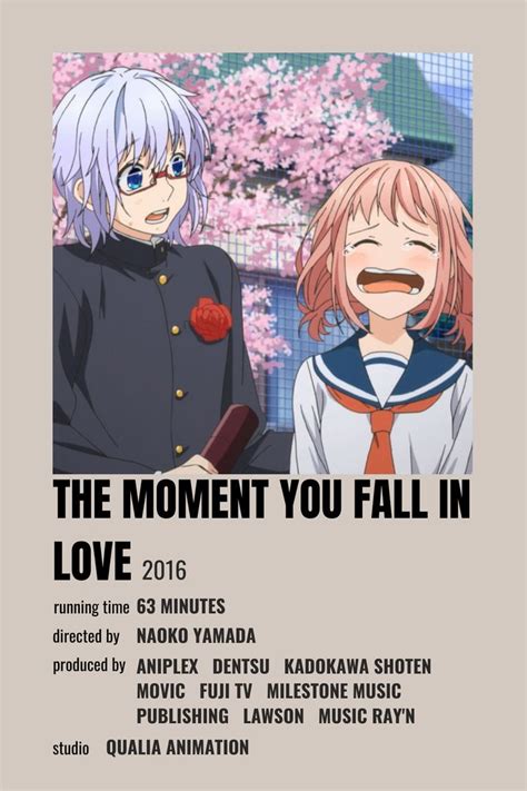 The Moment You Fall In Love Minimalist Poster Anime Reccomendations