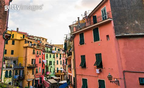 Traditional Colorful Ancient Italian Architecture Houses In Vernazza