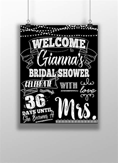 Vintage Bridal Shower Welcome Sign Chalkboard Bridal Shower Etsy