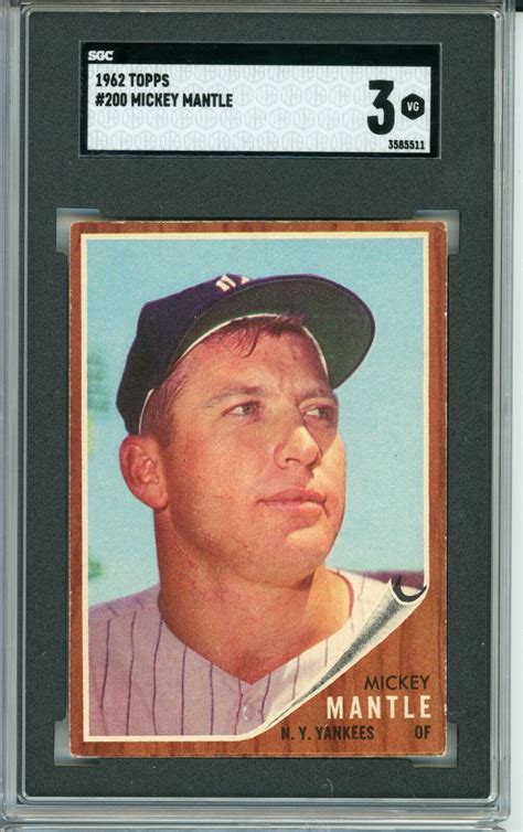 1962 Topps Mickey Mantle 200 SGC 3 EBay