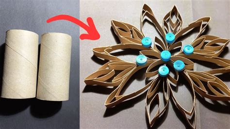 How To Make Easy Snowflake Toilet Paper Roll Craft Ideas YouTube