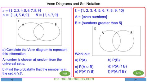 Venn Diagrams And Set Notation Mr