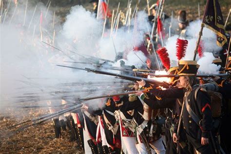 French troops fire a musket volley Waterloo University, University Of ...