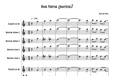 Partitura Boas Festas Anoiteceu O Primo Das Partituras