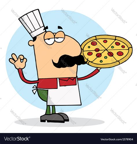 Italian Pizza Chef Cartoon