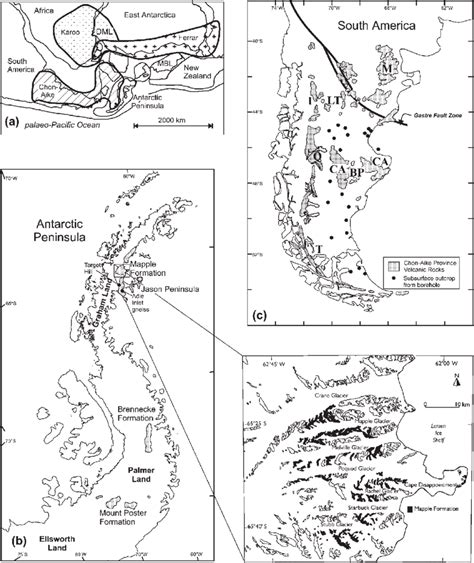 A Reconstruction Of Pre Break Up Western Gondwana Showing The Major