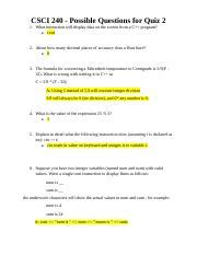 Quiz 2 Study Guide Docx CSCI 240 Possible Questions For Quiz 2 1