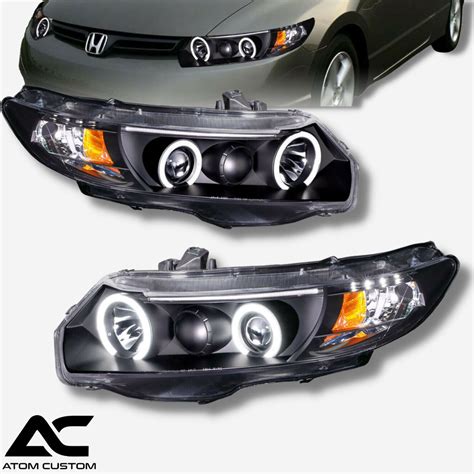 Faros Delanteros HALO LED Civic 2006 2011 Atom Custom