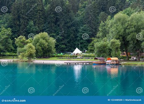 Bled Boat Bay Near the Bled Lake. Boats are Prepared for Guests. Bled ...