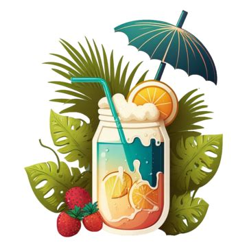 Summer Delicious Cold Drink Pattern Summer Cold Drink Illustration