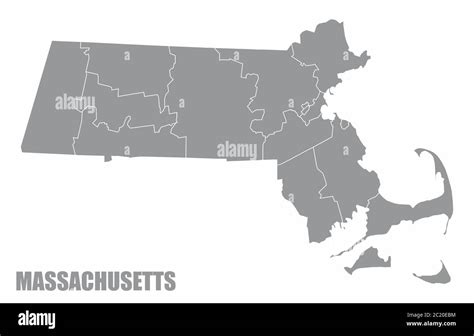 Massachusetts County Map Stock Vector Image & Art - Alamy