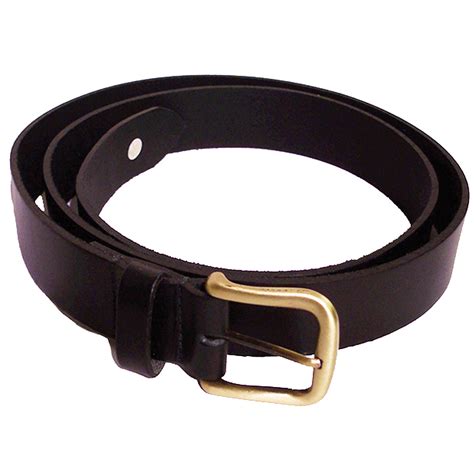 Black Leather Belt With Brass Buckle By Bikers Paradise