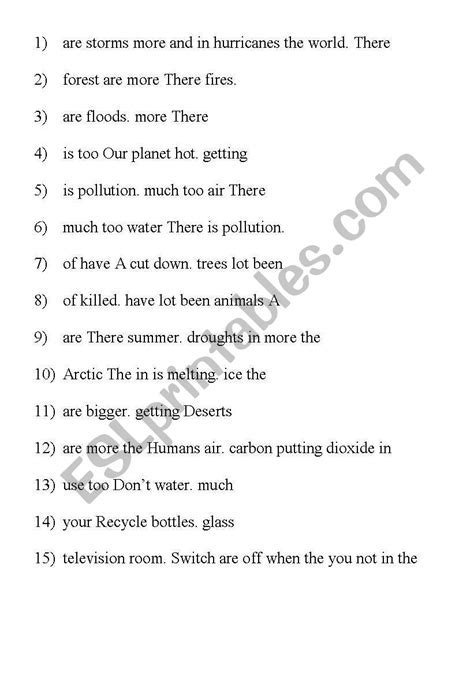 Scrambled Sentences Esl Worksheet By Mrsignition