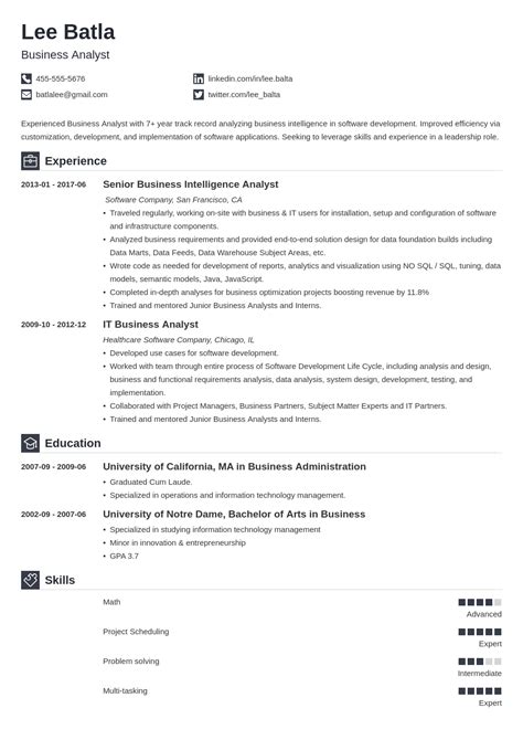 Business Analyst (BA) Resume Examples & Template [2025]