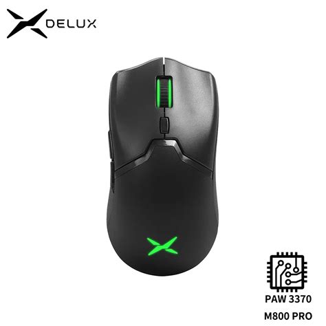 Delux Rat N Ptico Inal Mbrico M800PRO PAW3370 RGB Para Juegos Mouse