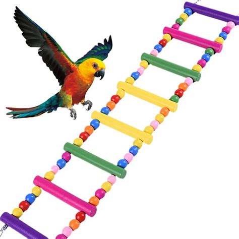 Bird Swing Wooden Bridge Hanging Ladder Swing Hamster Rat Climb ...