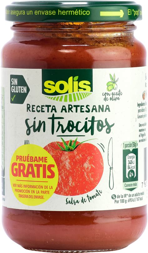 Valor Nutricional De Sol S Salsa De Tomate Receta Artesana Sin Trocitos