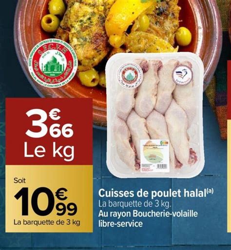 Promo Cuisses De Poulet Halal Chez Carrefour