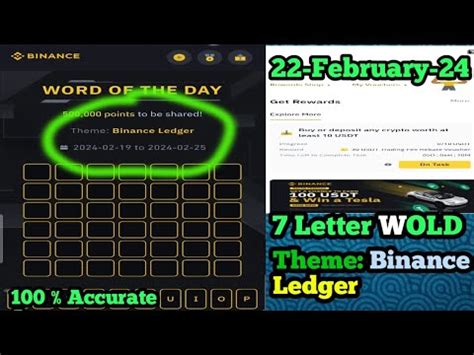 Binance Word Of The Day 7 Letter 22 2 24 Correct Answer Binance Ledger