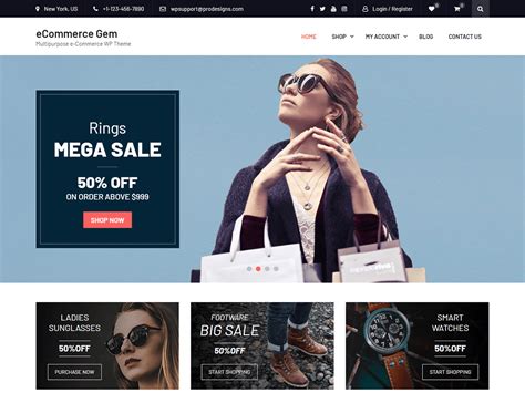 eCommerce Gem - Best Free eCommerce Wordpress Theme | ProDesigns