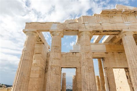 Spectacular Sights Of The Ruins In Ancient Greek Acropolis Old Temple