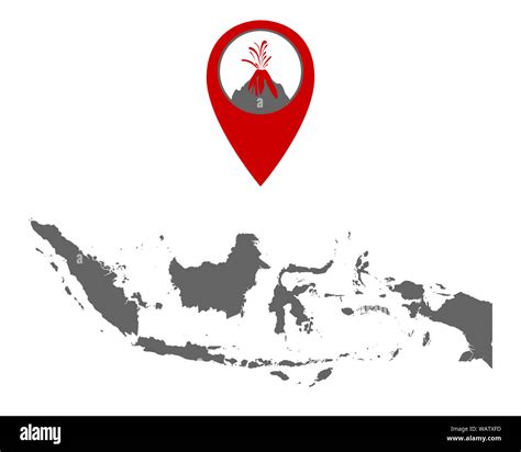 Map of Indonesia with volcano locator Stock Photo - Alamy