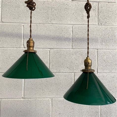 Industrial Green Glass Cone Pendant Lights Factory Pendant Light