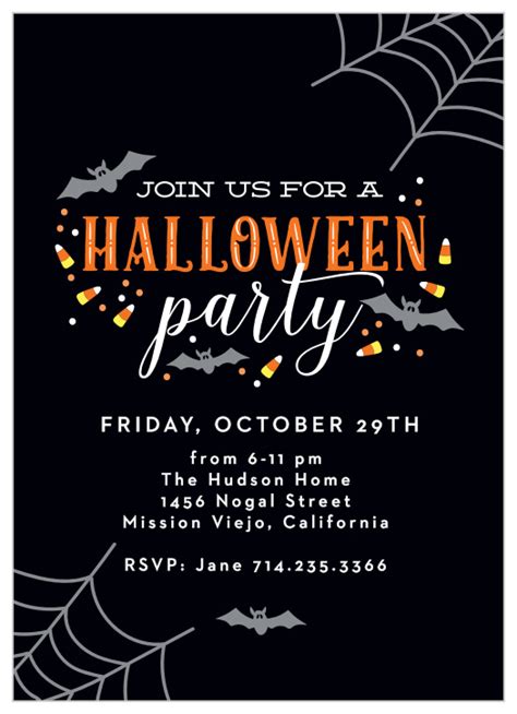 Adult Halloween Party Invitations Match Your Color And Style Free