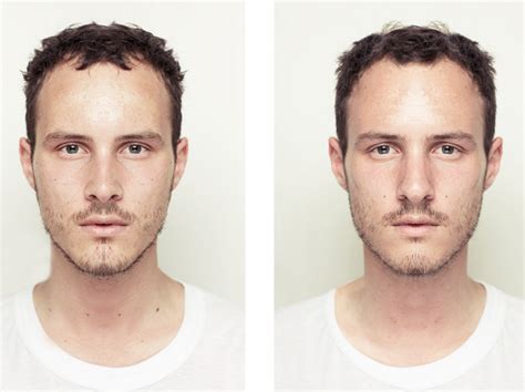 Photos Symétrie Faciale Une Personne Deux Visages