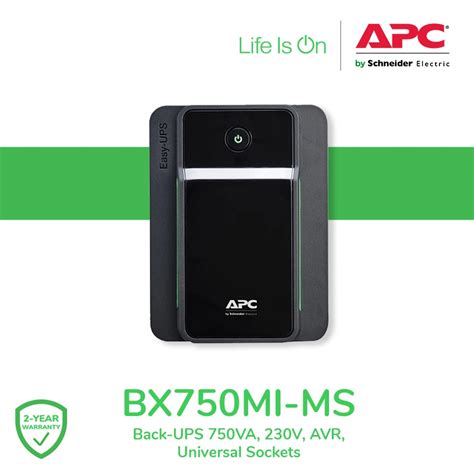 APC Back UPS BX750MI MS 750VA 230V AVR Universal Sockets APC UPS