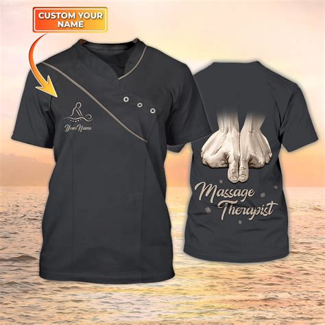 Massage Therapist Uniform Black Massage Therapist Custom Shirt Dilypod