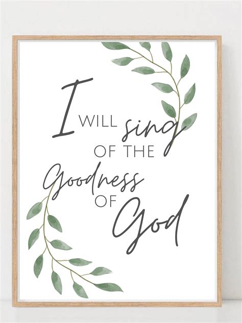 Goodness of God Lyric Printable Christian Wall Decor Praise - Etsy