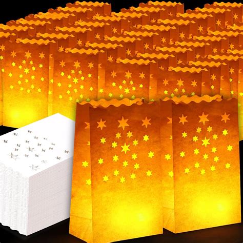 Amazon Harloon Pcs White Luminaries Bags Bulk Flame Resistant