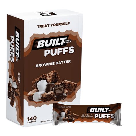 Built Bar High Protein Bar Puffs Brownie Batter Flavor 1 41oz Bars 12 Count