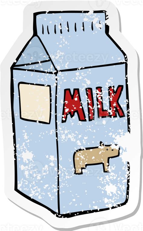 Distressed Sticker Of A Cartoon Milk Carton 45310475 Png