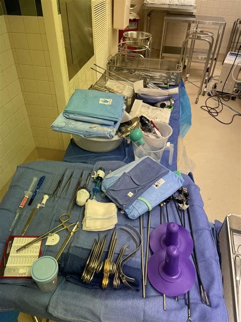 Laparoscopic Salpingectomy Tubal Ligation Mayo Stand And Back Table