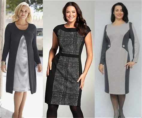 Фасоны осенних платьев для полных женщин