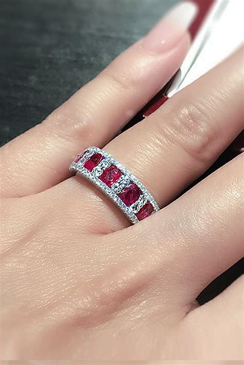 Ruby Wedding Band White Gold Chock Full E Zine Frame Store