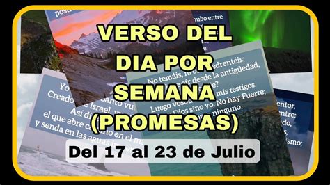 Verso Del Dia Por Semana Del 17 Al 23 De Julio Youtube