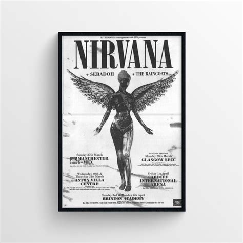 Nirvana Poster Kurt Cobain Poster Rock Poster Full Hd Sold By Contemptibletamarah Sku