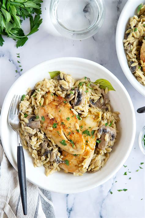 One Pot Chicken Marsala Orzo