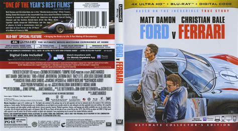 Ford V Ferrari 2019 RA 4K UHD Blu Ray Cover Labels DVDcover