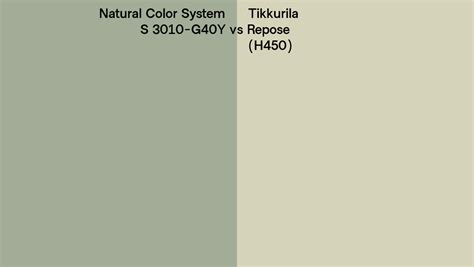 Natural Color System S 3010 G40y Vs Tikkurila Repose H450 Side By