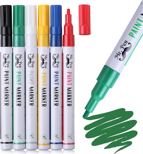 Mr Pen Paint Markers 6 Pack Paint Pens Fine Point