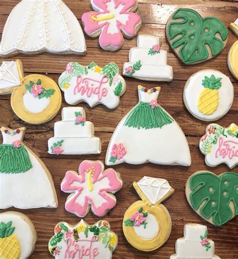 Tropical Luau Bridal Shower Bridal Cookies Bridal Shower Cookies