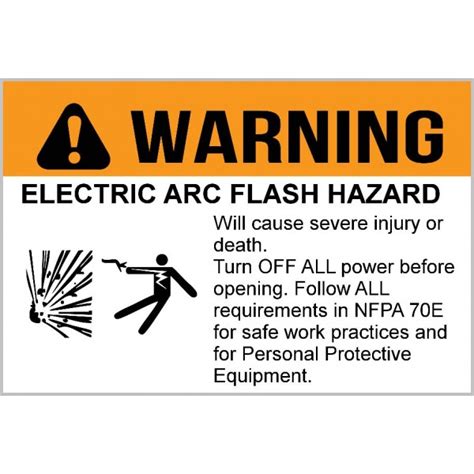 warning electric arc flash hazard