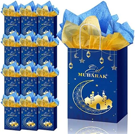 Amazon Tinlade Eid Mubarak Gift Bags 12 Packs With Tissue Paper