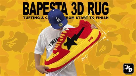 Making A Bapesta D Rug My First Shoe Rug Tufting And Carving From